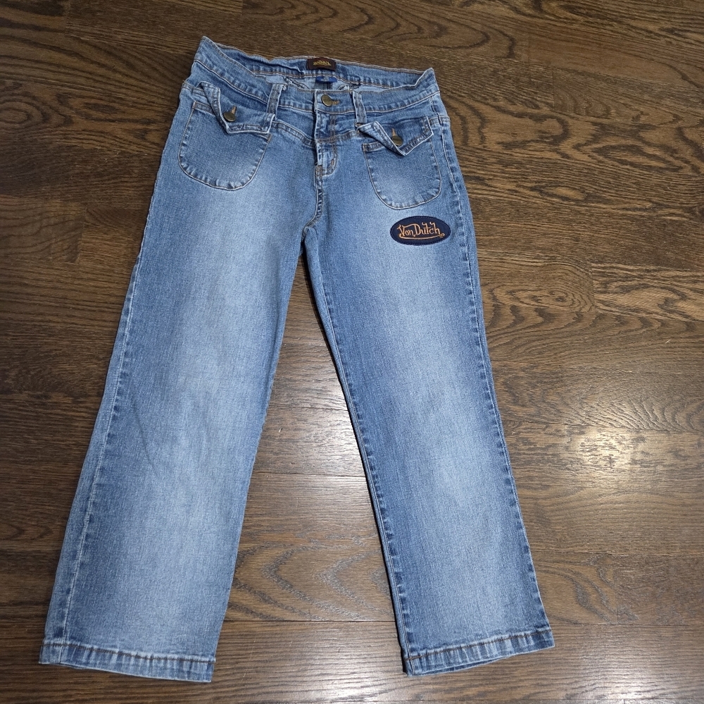 Vintage Von Dutch Y2K  Blue Women's Capri Jeans Sz.9/10